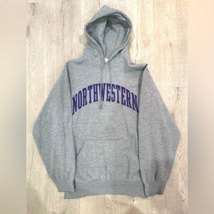 Gray college logo sweater